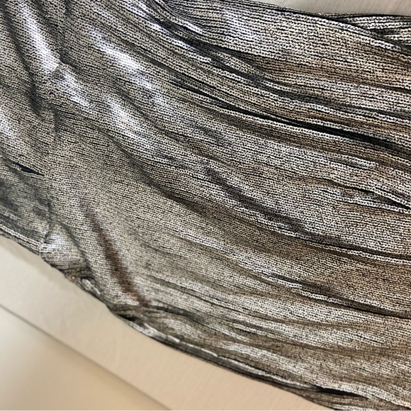 DRESS THE POPULATION Frankie Silver Sequin Fringe Shift Dress szXLG - Picture 6 of 14